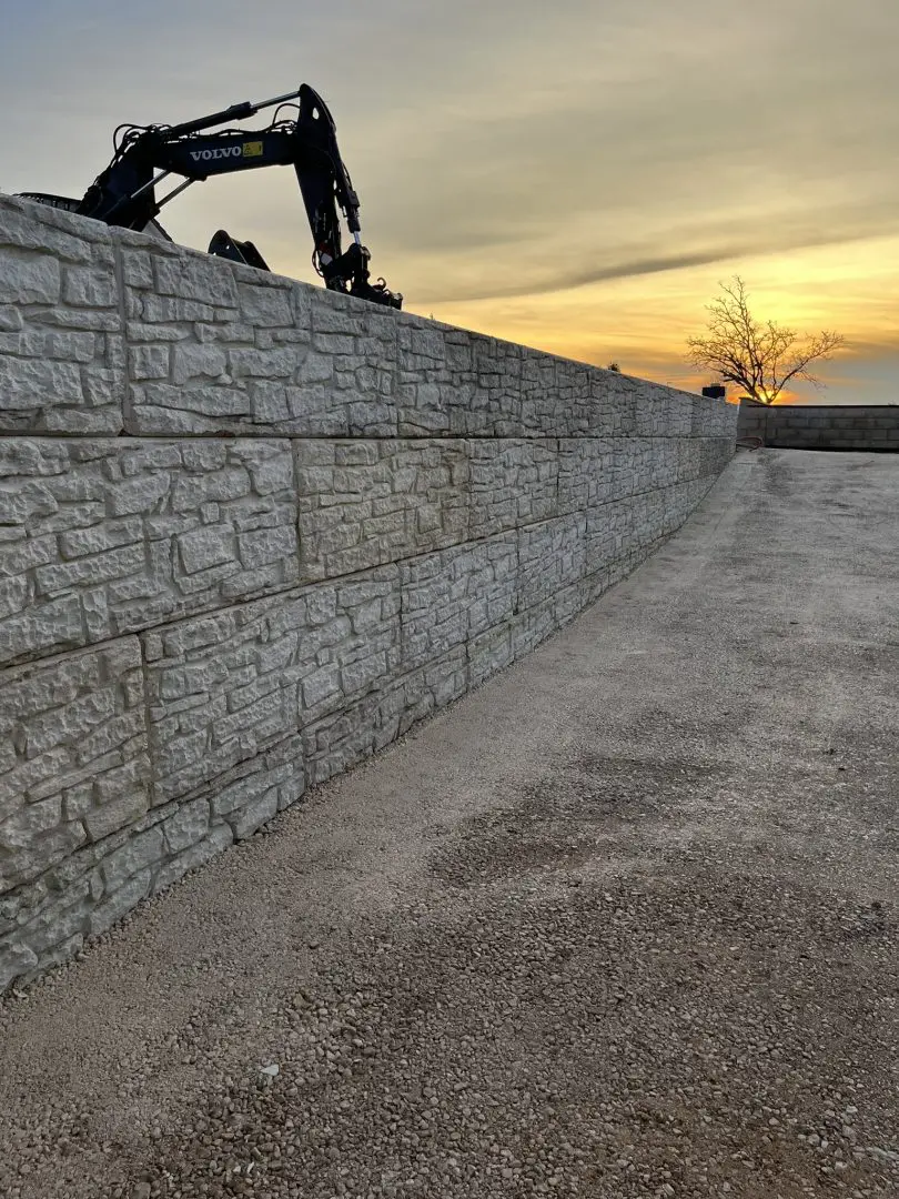 Mur bloc béton empreinte